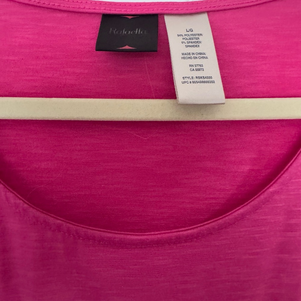 Rafaella Pink π Sleeveless Ruffle Blouse L - Picture 3 of 4